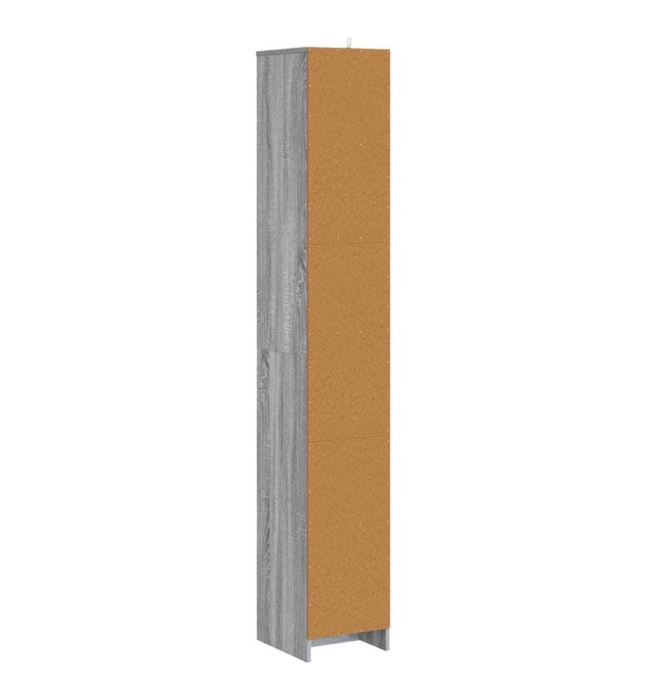Badezimmerschrank Grau Sonoma 30 x 33 x 190 cm Holzwerkstoff
