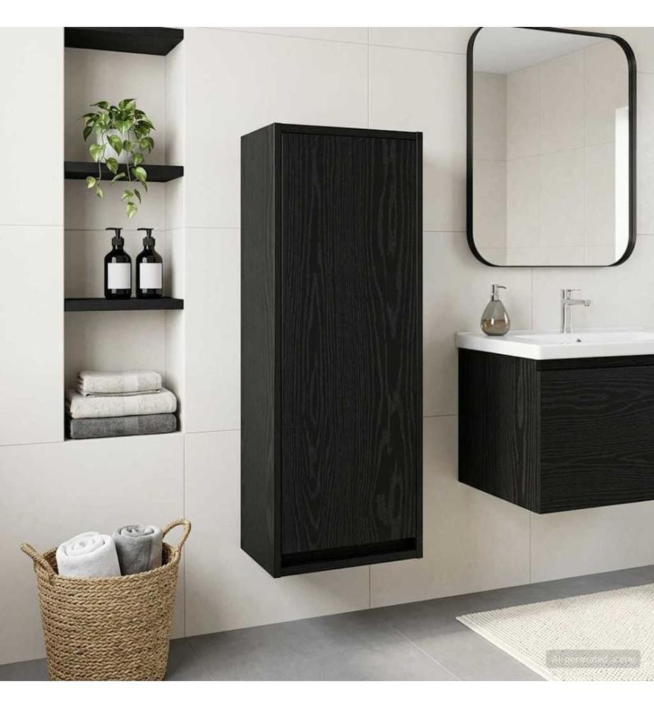 Wandmontierte Waschbecken-Vanität Schwarze Eiche