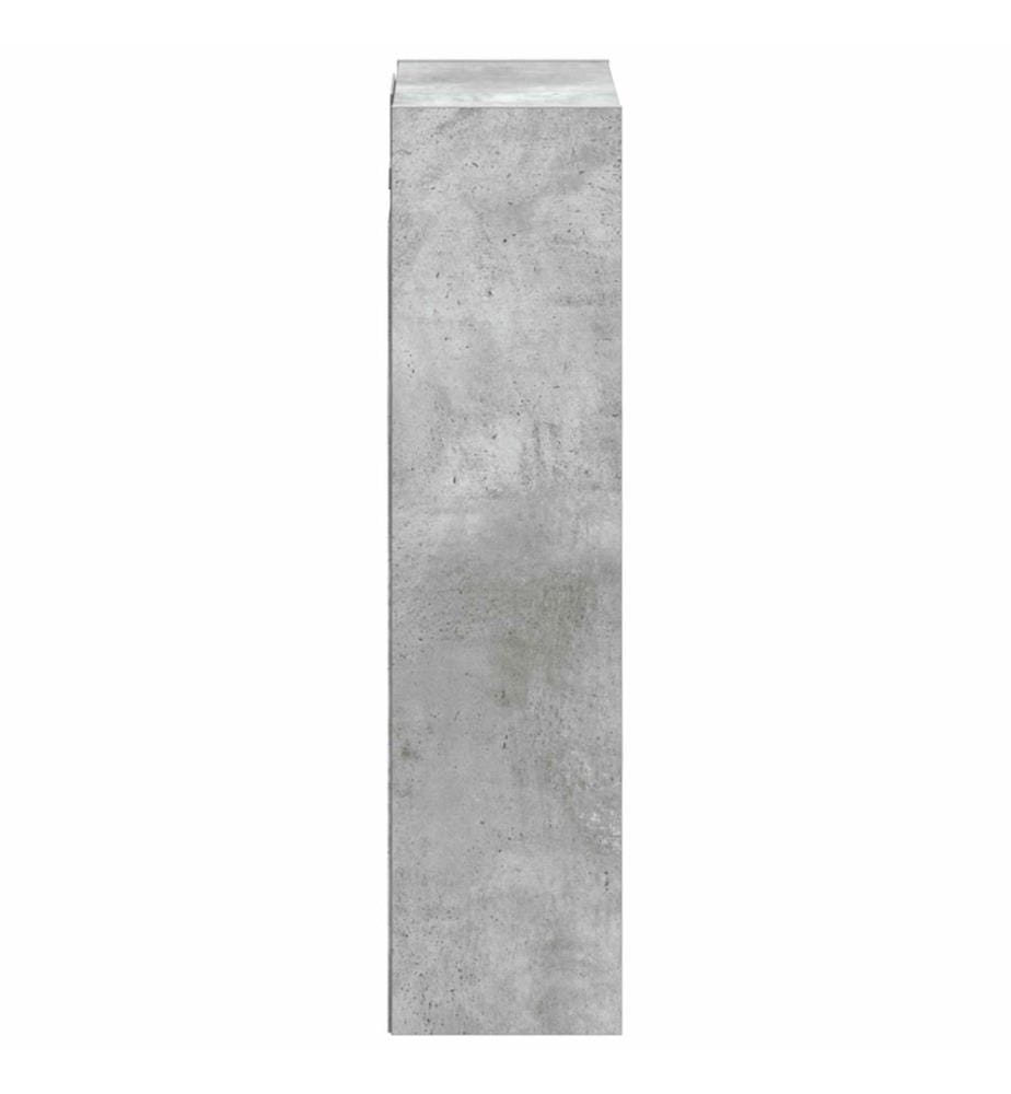 Meuble de lavabo mural Gris béton 35 x 20 x 81 cm
