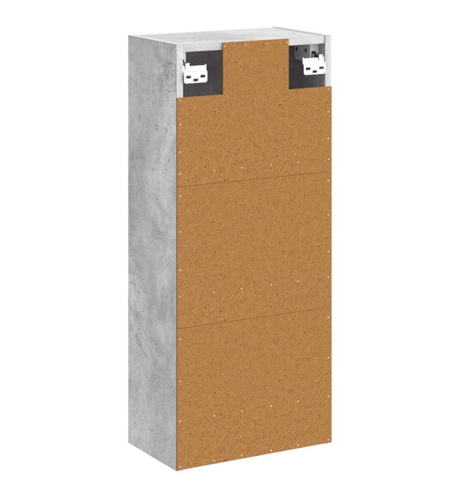 Meuble de lavabo mural Gris béton 35 x 20 x 81 cm