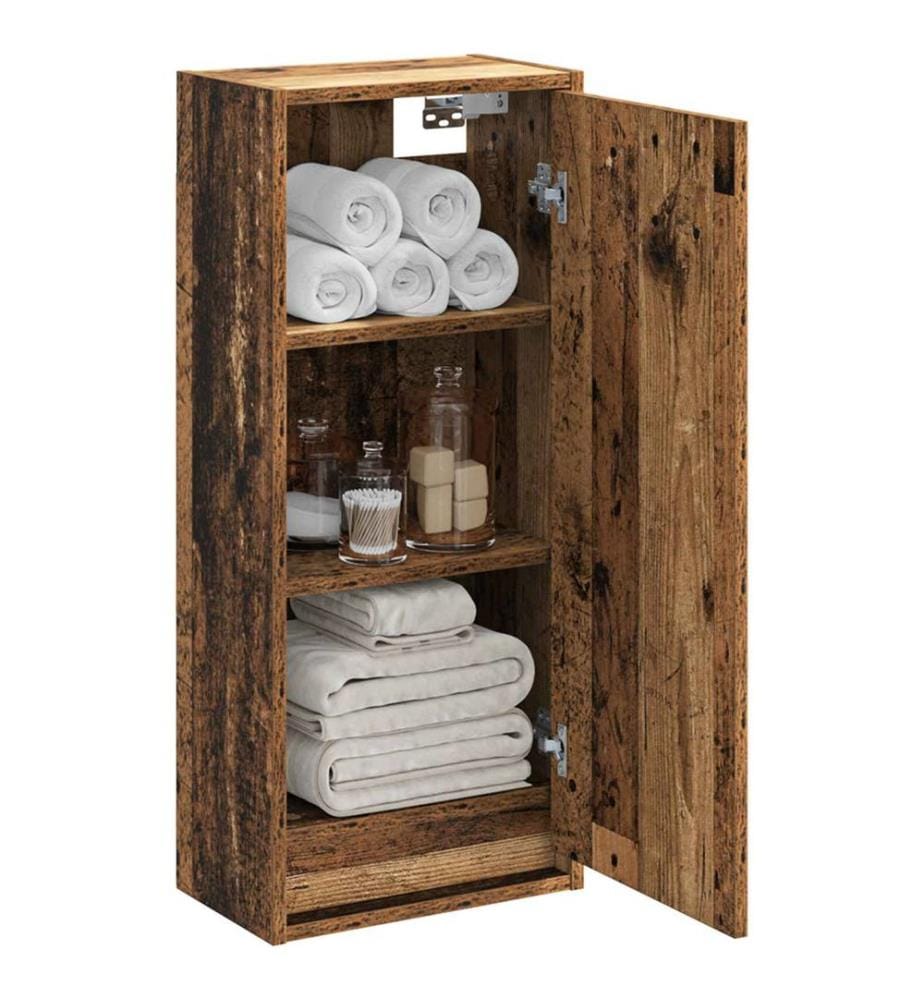 Meuble de lavabo mural Bois ancien 35 x 20 x 81 cm