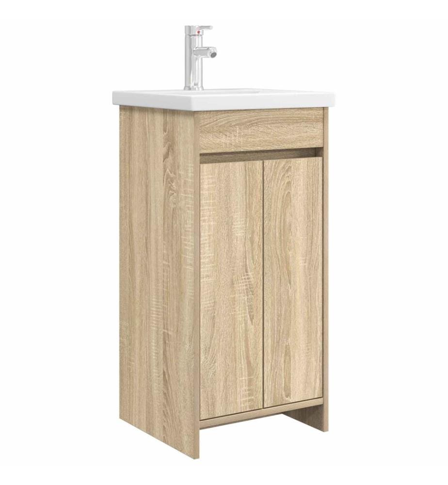 Meuble de salle de bain avec évier Chêne Sonoma