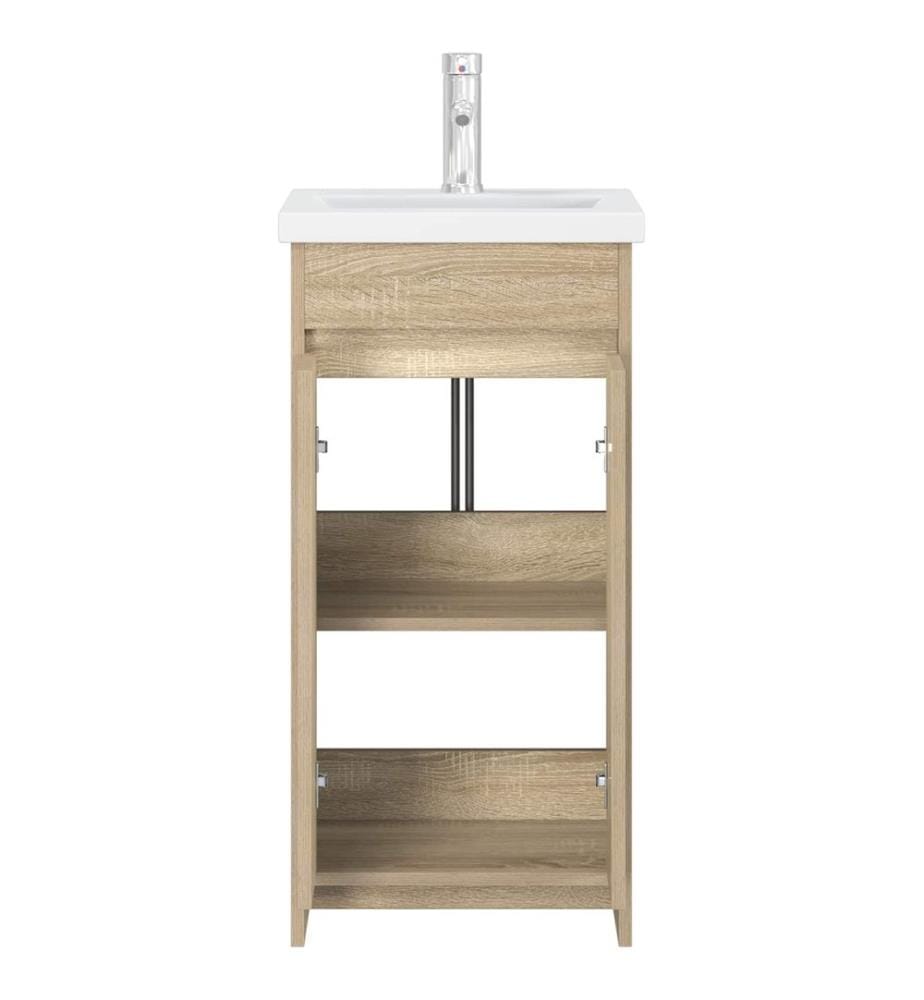 Meuble de salle de bain avec évier Chêne Sonoma