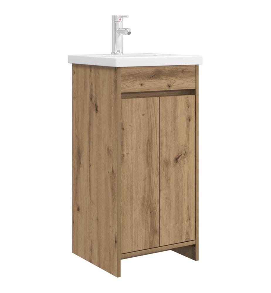 Meuble de salle de bain avec évier Chêne artisanal