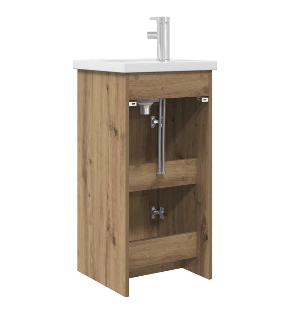 Meuble de salle de bain avec évier Chêne artisanal