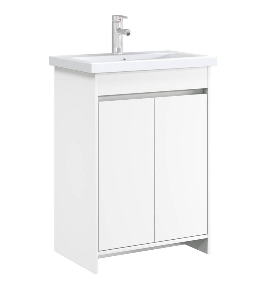 Meuble sous lavabo de salle de bain Blanc 56 x 37,5 x 81 cm