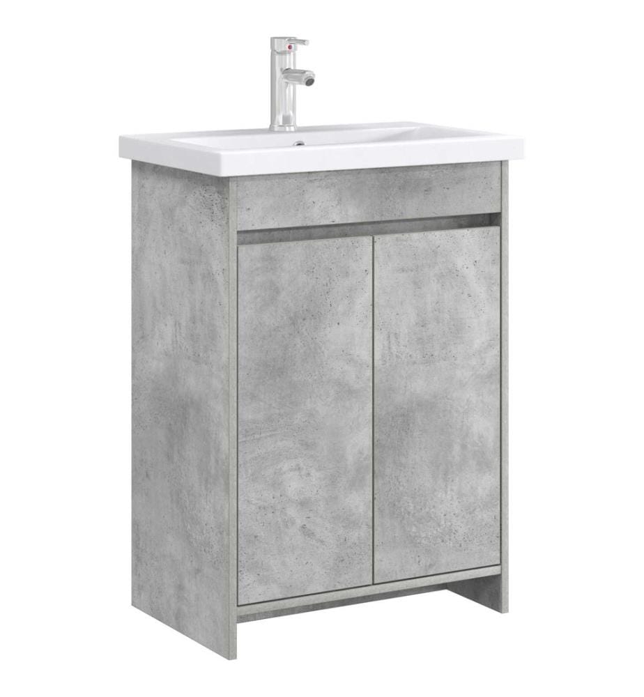 Meuble sous lavabo de salle de bain Gris béton