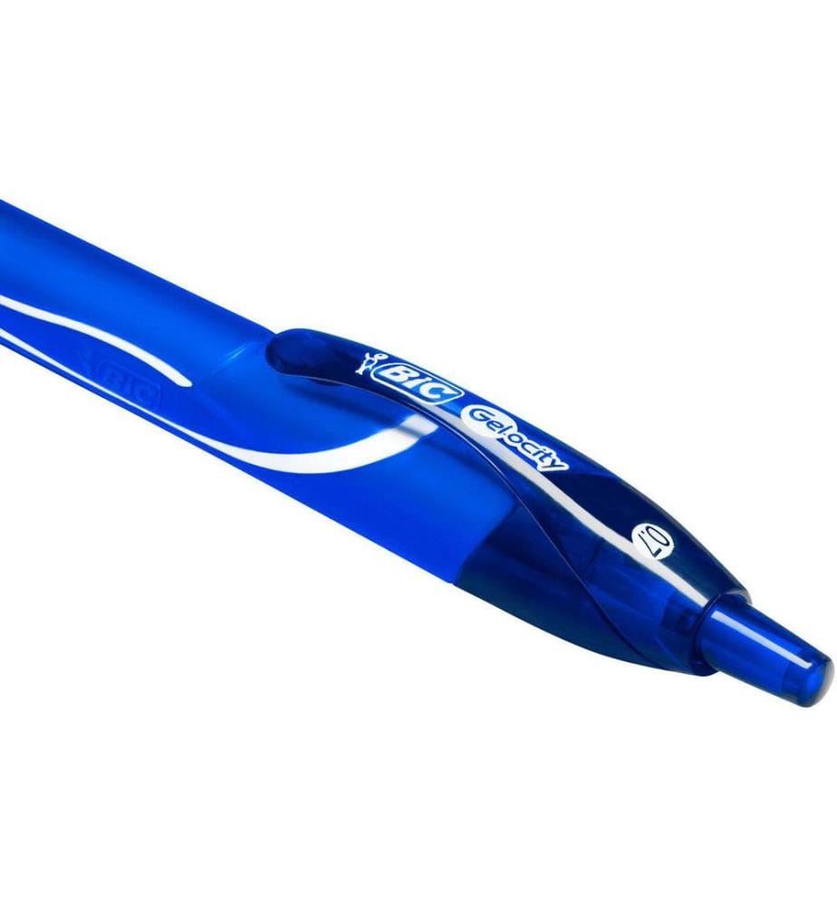 BIC - Stylo à encre gel Gel-ocity Quick Dry 0.7 mm Bleu, 12 pièces
