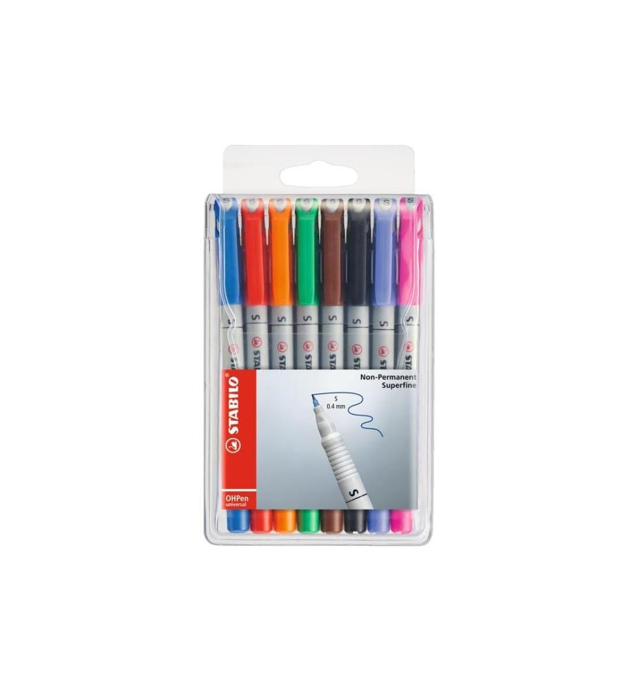 STABILO - Folienstift OHPen universal S 8 Stück Mehrfarbig
