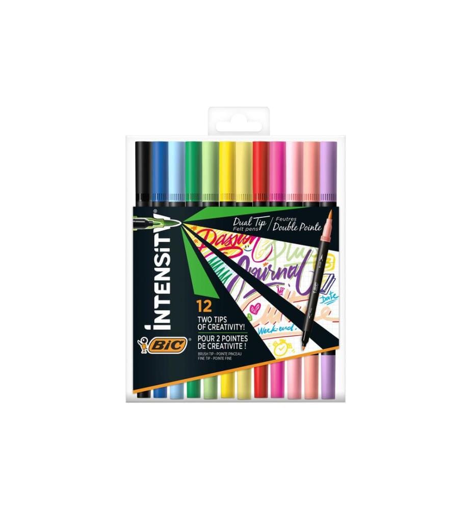 BIC - Filzstift Intensity Dual Brush 0.7 mm, 12 Stück
