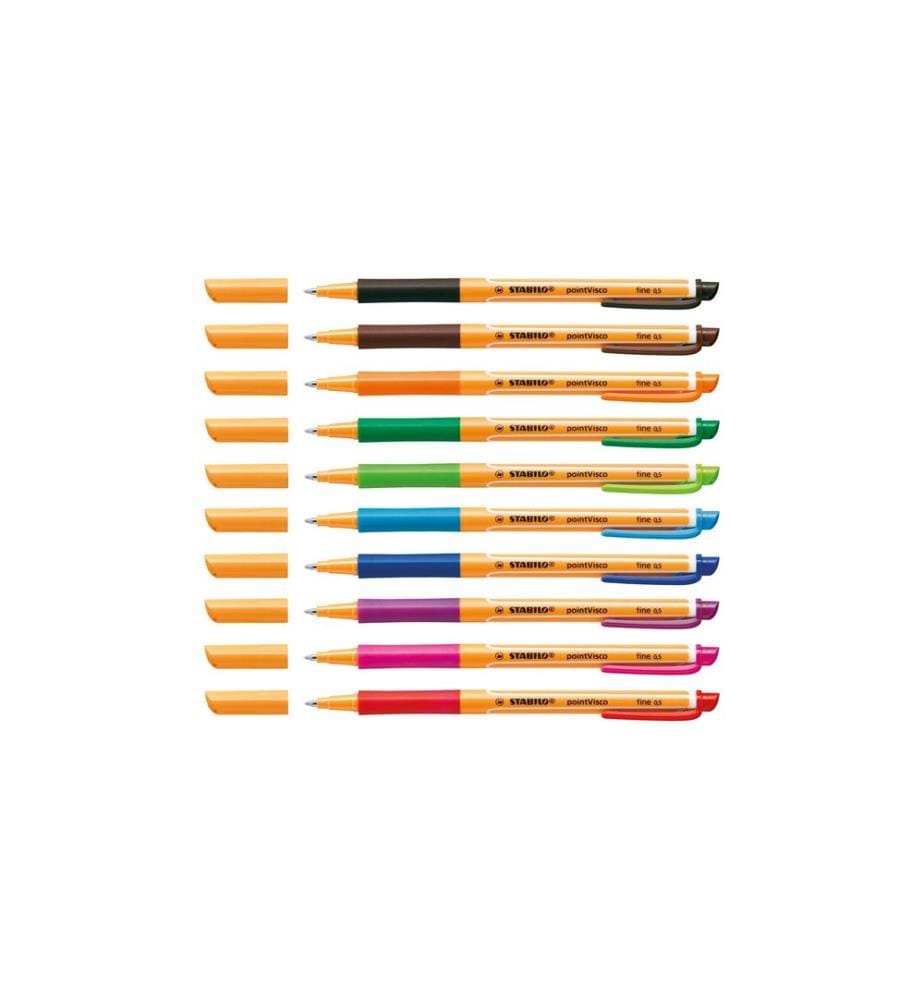 STABILO - Stylo à bille roulante Boule à rouler en gel viscoélastique 0.5 mm, violet