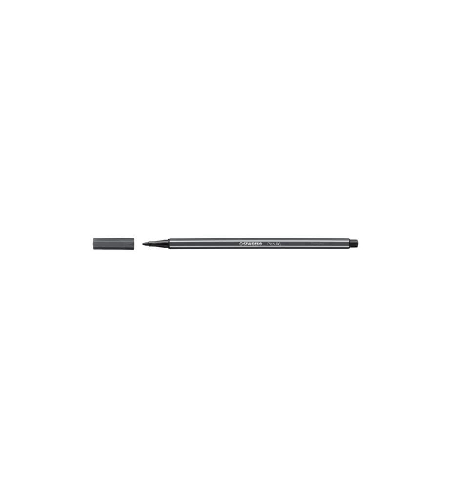 STABILO - Feutres de coloriage Pen 68 Gris noir
