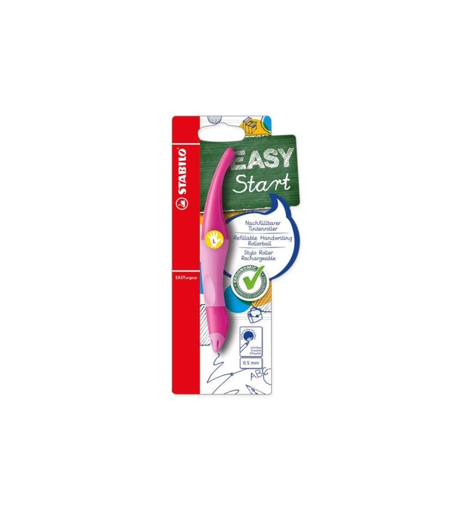 STABILO - Stylo à bille roulante Easy Start Gaucher Rose
