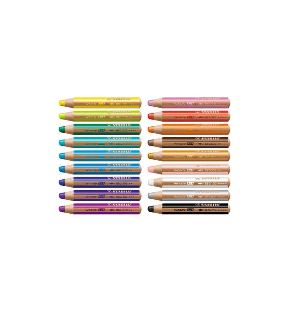 STABILO - Crayons de couleur Woody 3 en 1 Jaune