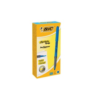 BIC - Surligneur Brite Liner Grip 12 pièces, Bleu