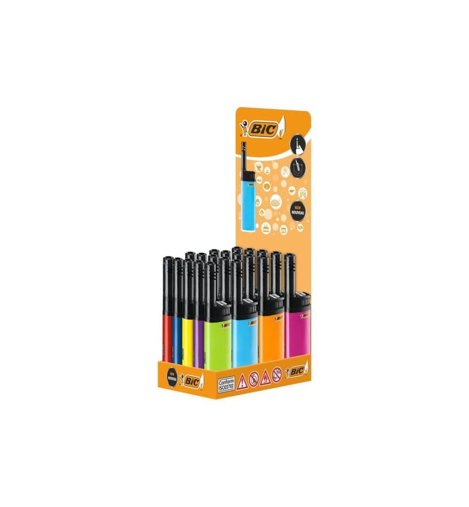 BIC - Hybrid-Feuerzeug J38 Wand, Mehrfarbig, 20er-Pack