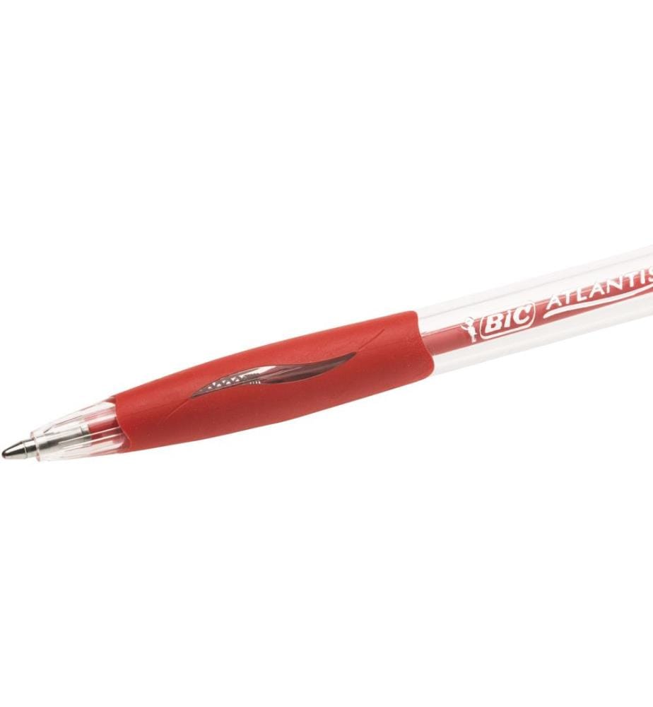 BIC - Stylo bille Atlantis Classic 0,32 mm, Rouge, 12 pièces