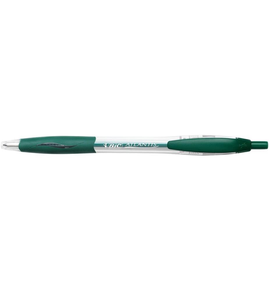 BIC - Stylo bille Atlantis Classic 0,32 mm, Vert, 12 pièces