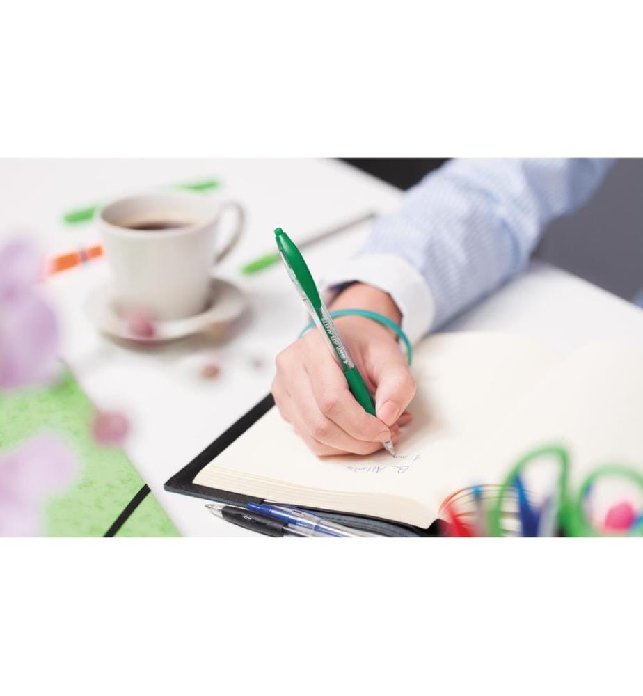 BIC - Stylo bille Atlantis Classic 0,32 mm, Vert, 12 pièces