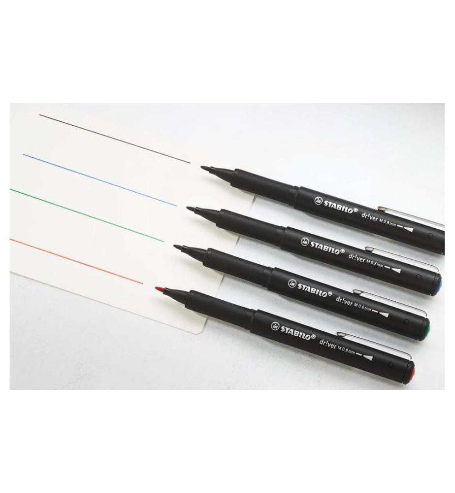 STABILO - Filzstift Driver medium 0.8 mm, 4er Etui