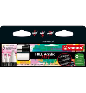 STABILO - Acrylmarker FREE Acrylic 3er Kartonetui