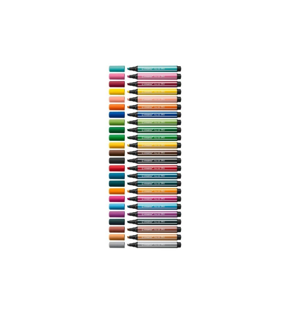 STABILO - Crayon feutre Pen 68 MAX Noir, 5 pièces