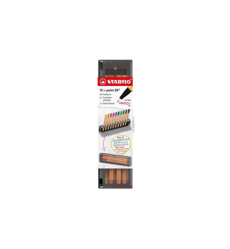 STABILO - Fineliner Point 88, 0.4 mm, Mehrfarbig