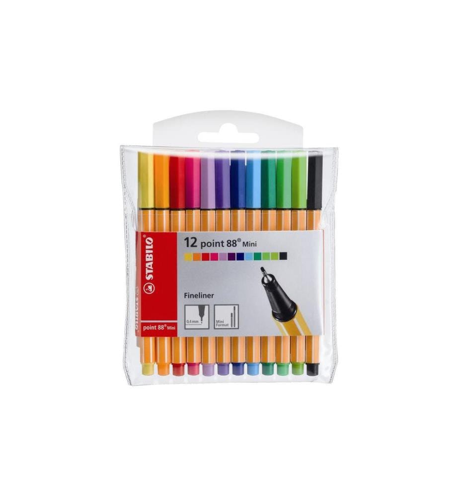 STABILO - Fineliner point 88 MINI 12 Stück, Mehrfarbig
