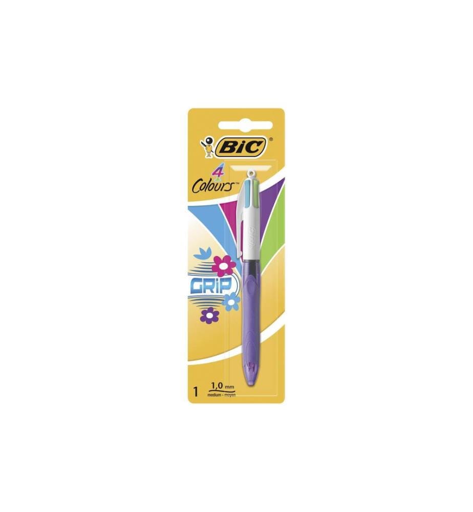 BIC - Mehrfarbenkugelschreiber 4 Colours Grip Fun 0.4 mm, 1 Stück