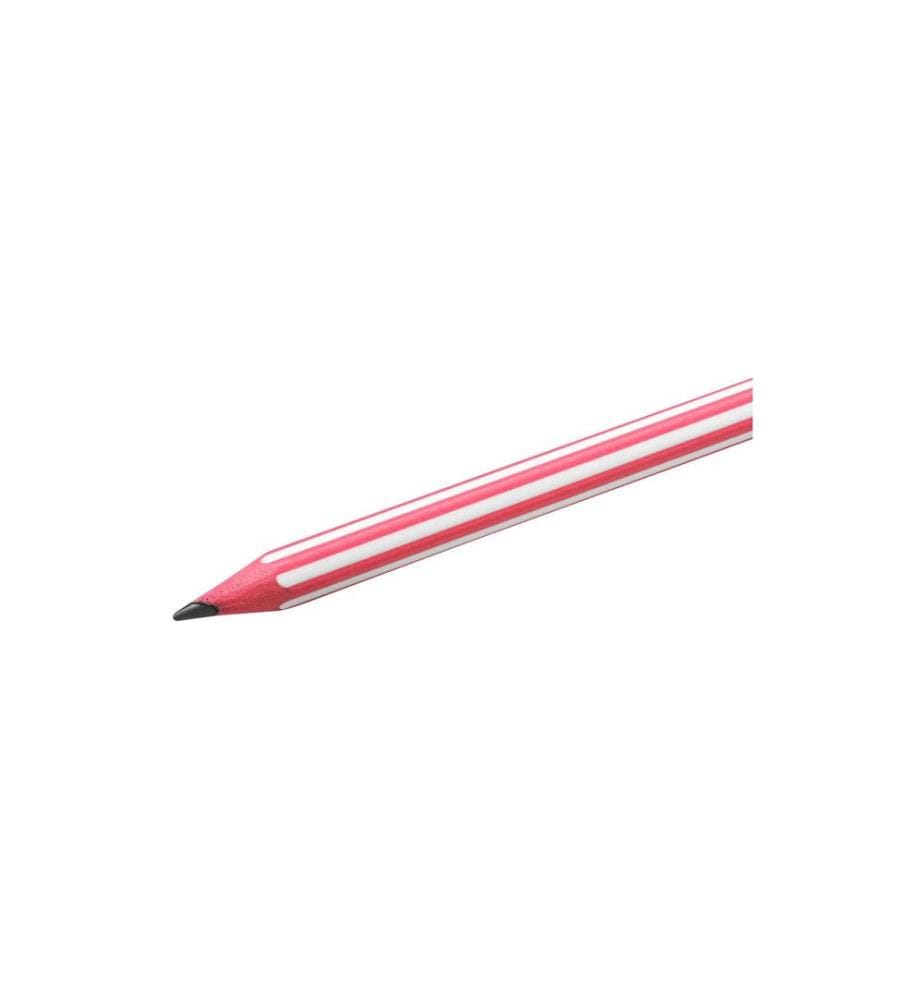 BIC - Crayon Evolution Stripes avec gomme 3 pièces