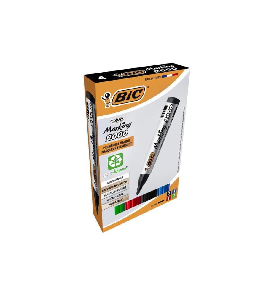 BIC - Marqueur indélébile 2000 ecolutions 4 pièces