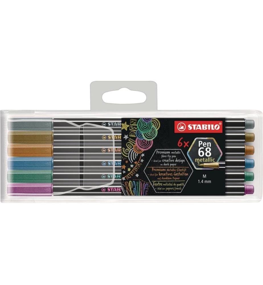 STABILO - Crayon feutre Pen 68 Metallic 6 pièces