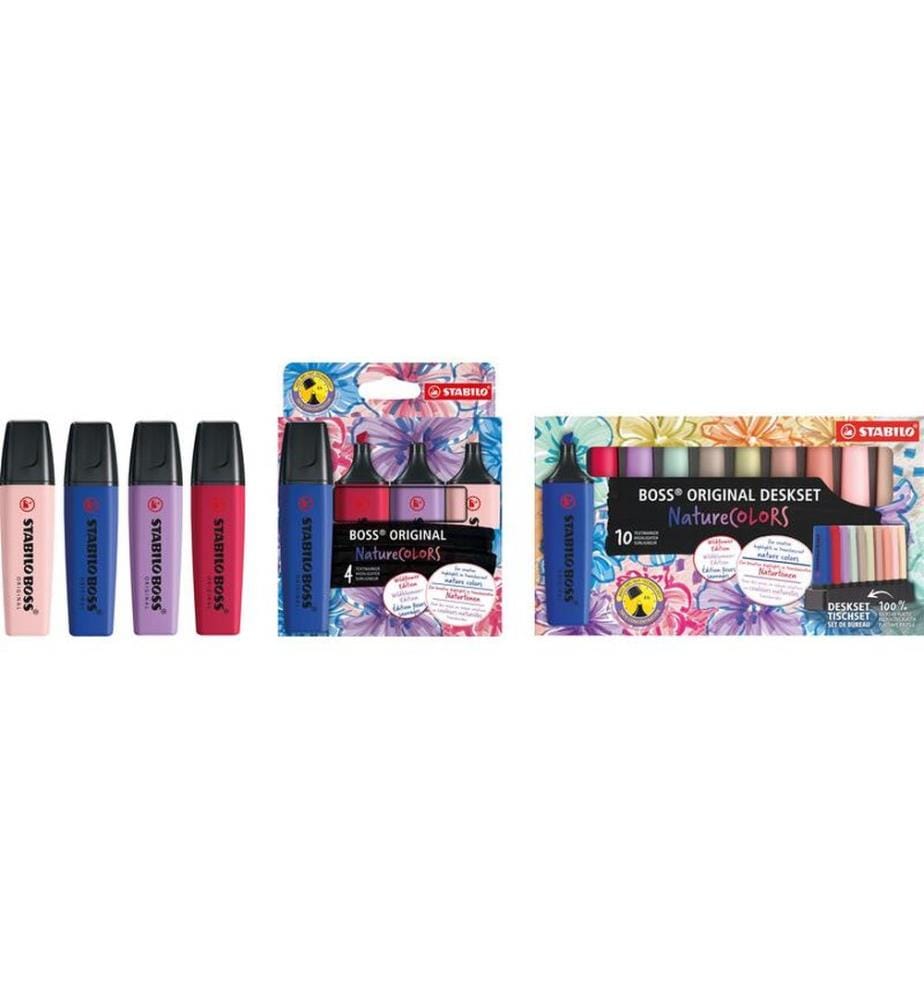 STABILO BOSS Leuchtmarkierer Wildflowers Edition, Burgunderrot