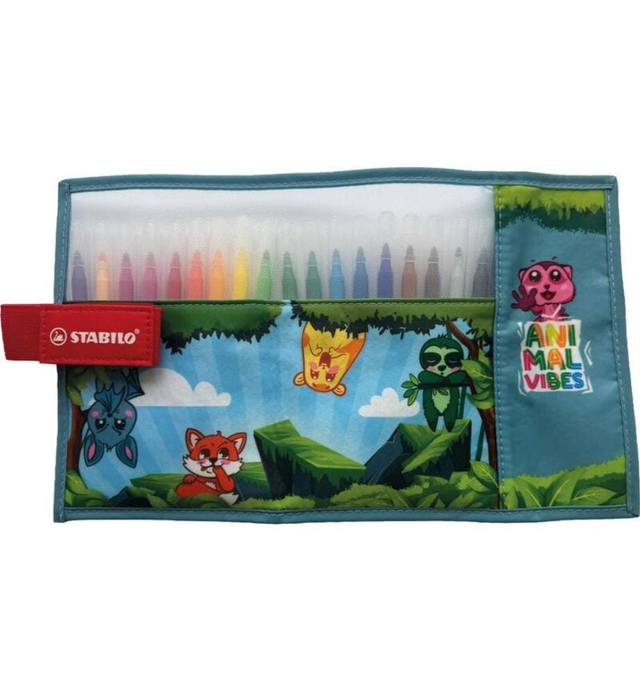 STABILO Set de rouleaux Power Animal 18 pièces, Bleu