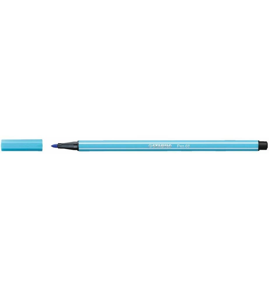 STABILO Feutres Pen 68 Bleu clair, 10 pièces