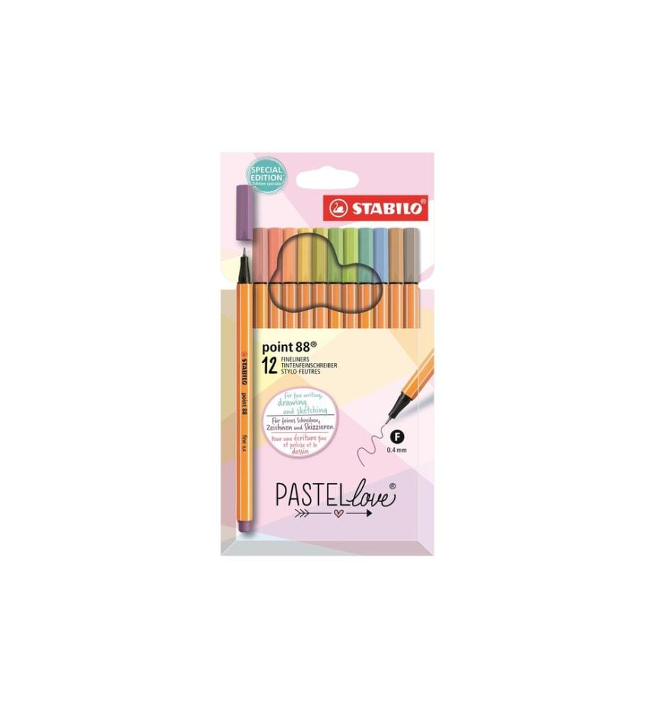 STABILO Point 88 Pastellove 0.4 mm, 12er Set