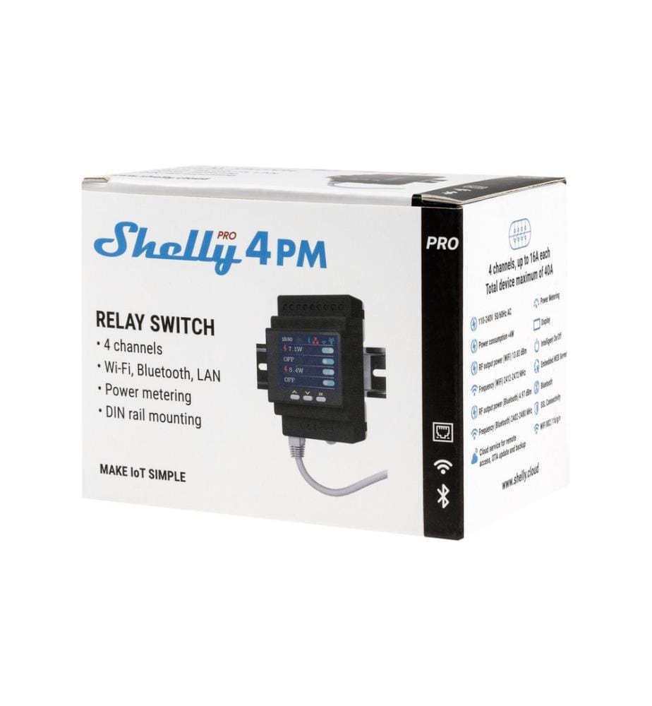SHELLY - Pro 4PM LAN und WiFi-DIN-Rail Switch