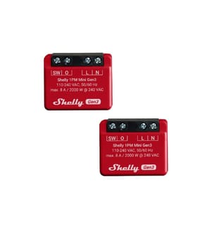 SHELLY - WLAN-Schaltaktor Mini PM Gen3, 2 Stück
