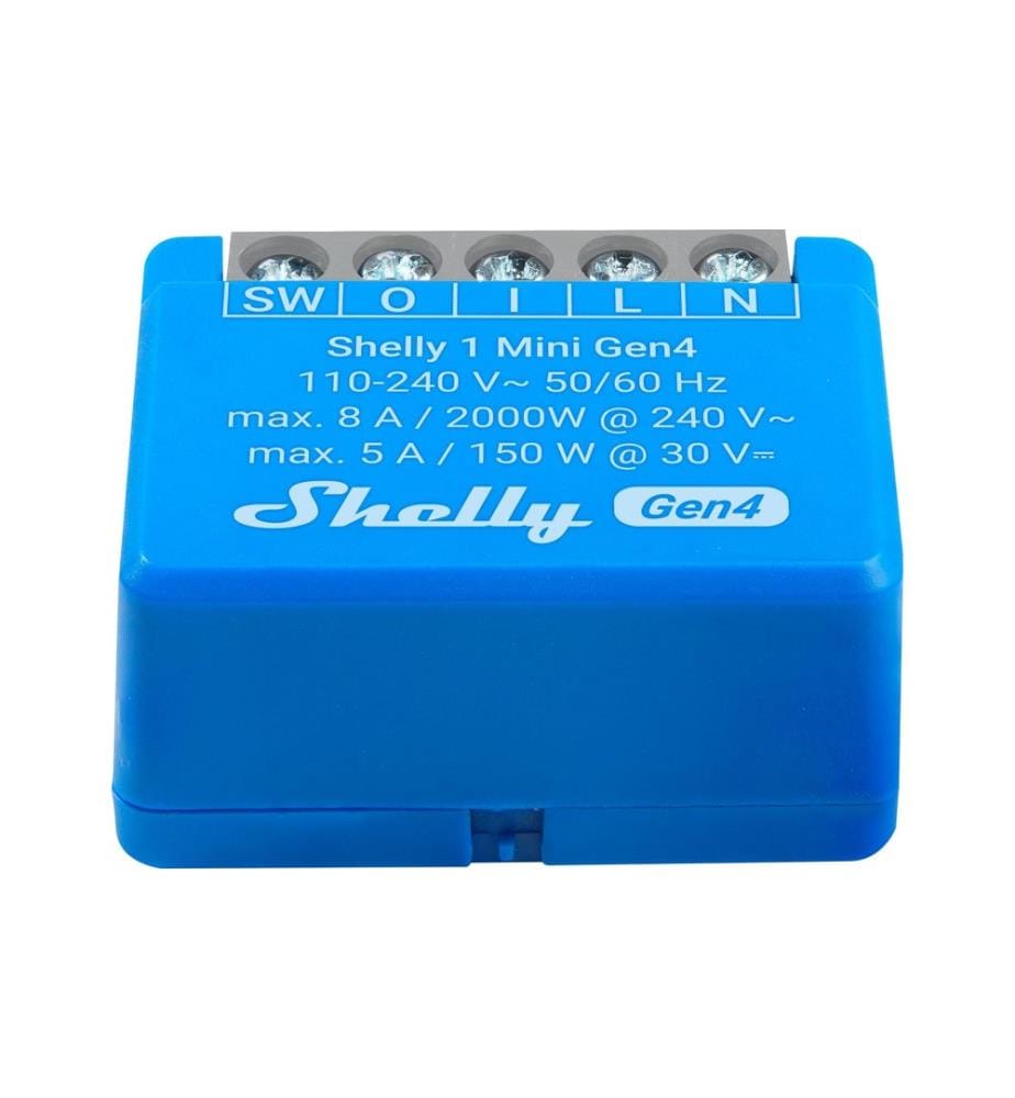 SHELLY - WLAN-Schaltaktor 1 Mini Gen4 WiFi-Switch Blau, 8 A
