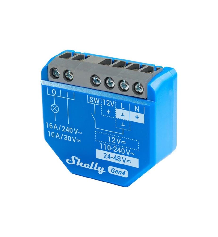 SHELLY - WLAN-Schaltaktor Plus 1 Gen4 WiFi-Switch Blau, 16 A