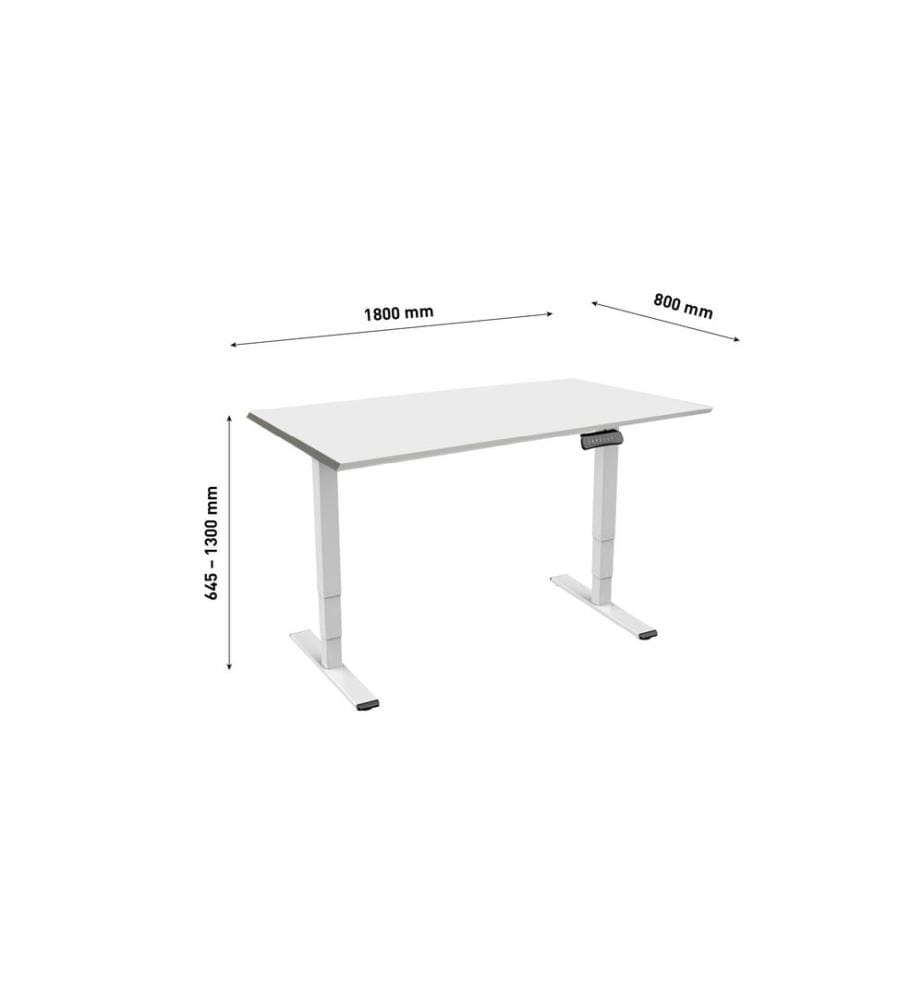 CONTINI - RAL 9016 1.8 x 0.8 m Weiss mit Grauer Tischplatte