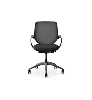 Giroflex - Bürostuhl 313 mit Netzrücken und Armlehnen, Schwarz