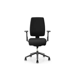 Giroflex - Bürostuhl 68 mit Polsterrücken und Armlehnen, Schwarz