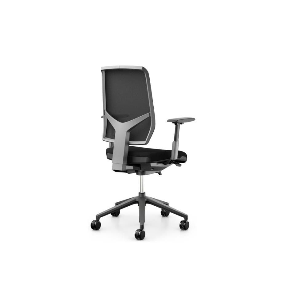 Giroflex - Bürostuhl 68 mit Netzrücken und Armlehnen, Schwarz