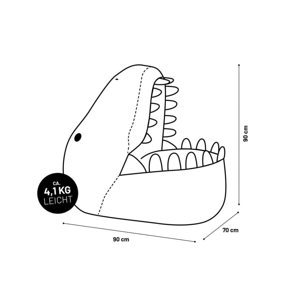 Lumaland - sac pour s'asseoir Dino 270 L, Vert