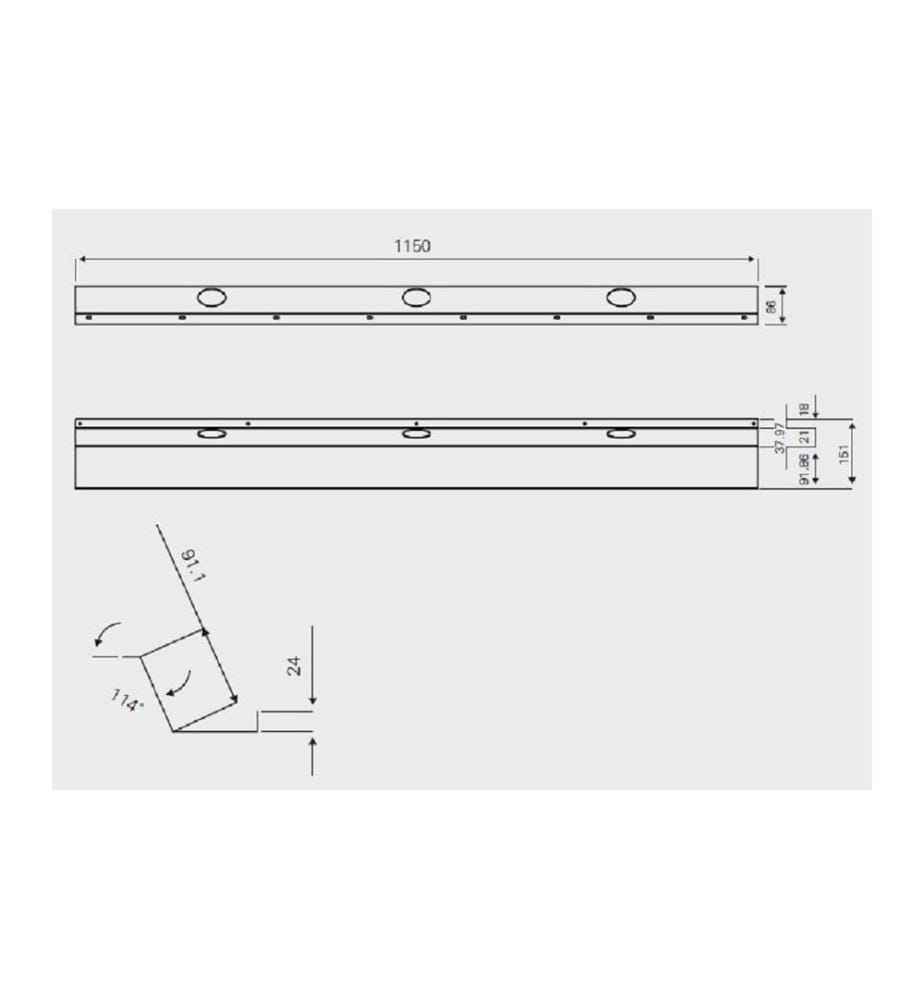 Actiforce - Bac à câbles Fix 1150 mm, blanc
