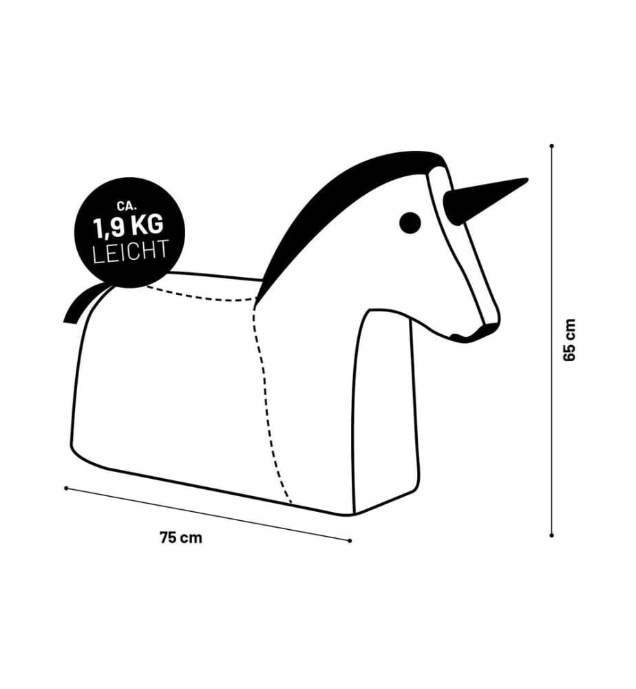 Lumaland - Sitzsack Einhorn 120 L, 75 x 65 cm