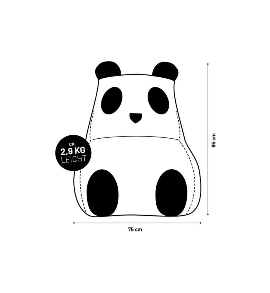 Lumaland - Sitzsack Panda 180 L, 75 x 65 cm