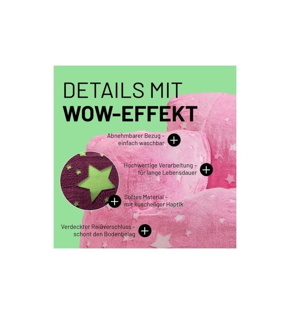 Lumaland - Sessel Glow in the Dark Rosa