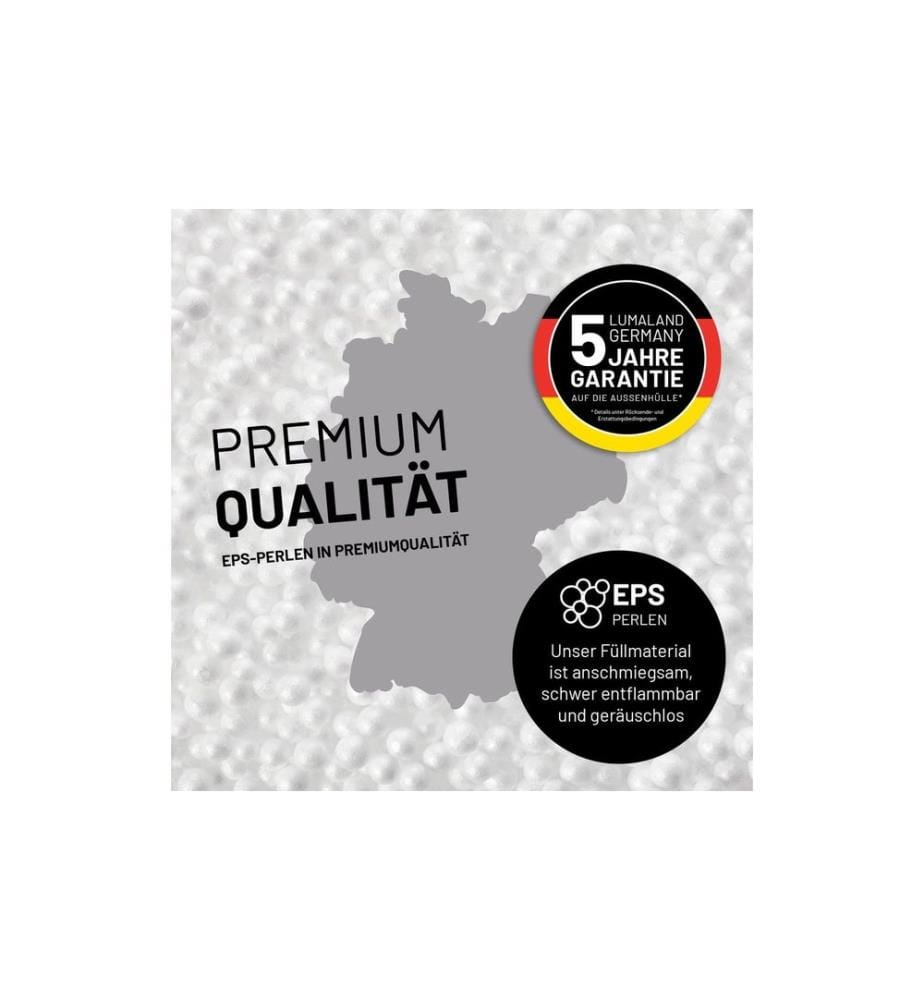 Lumaland - Sitzsack Cord Grau, 380 l